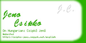 jeno csipko business card